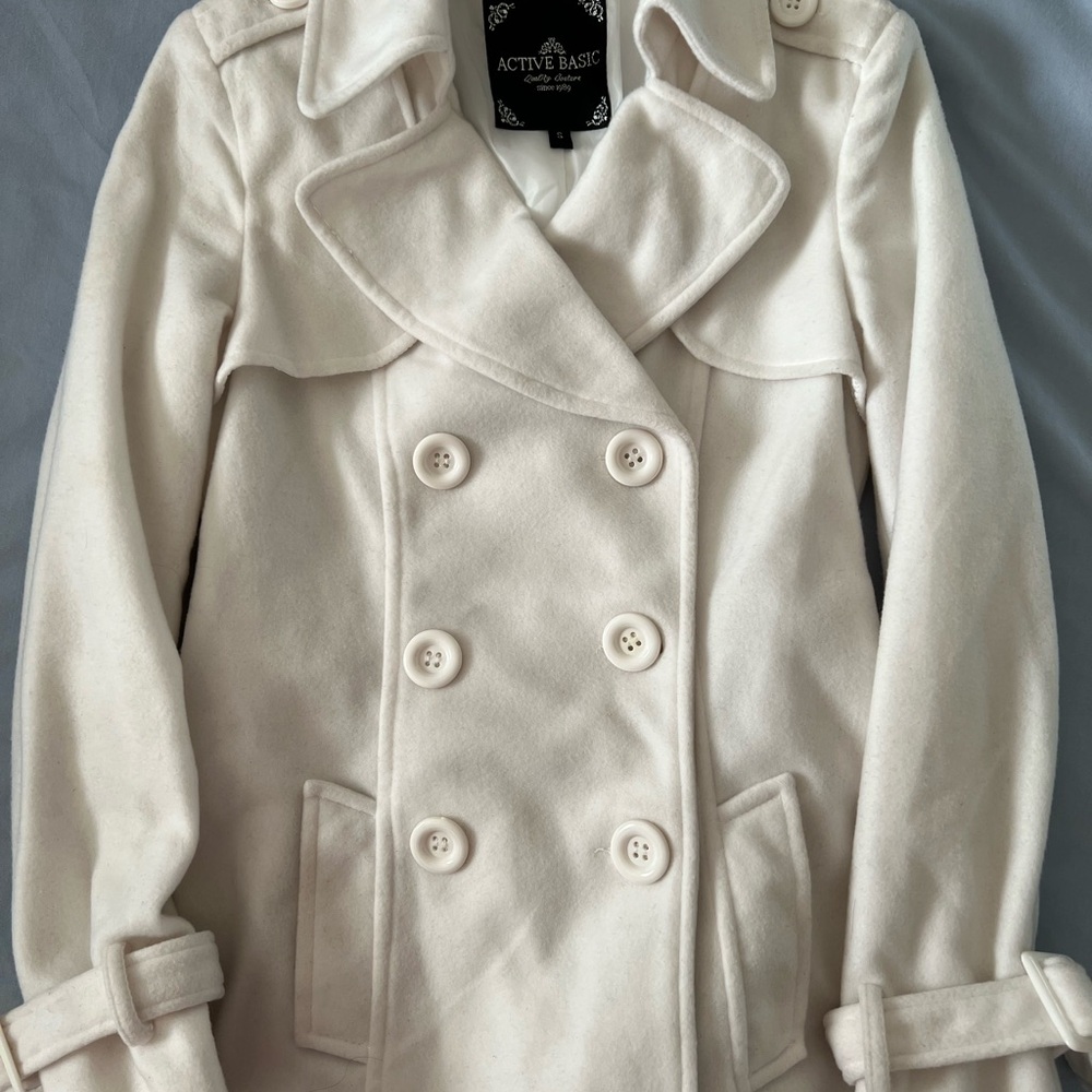 Vintage Forever 21 White Peacoat Size Small
